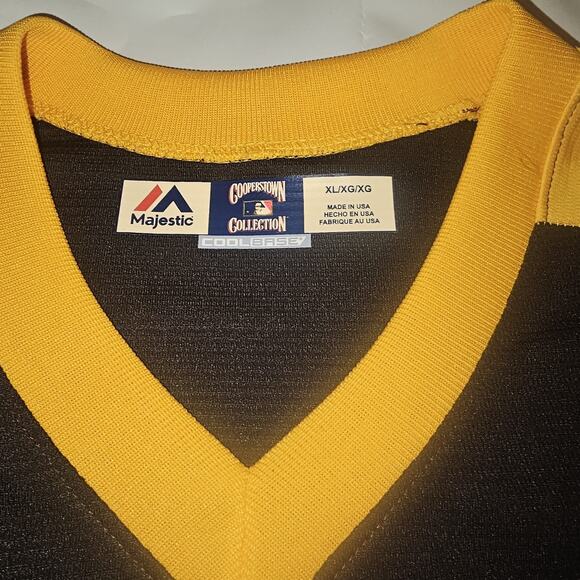 Vintage Majestic Cooperstown Collection San Diego Padres Sz XL Made In USA &Cap - Picture 2 of 16